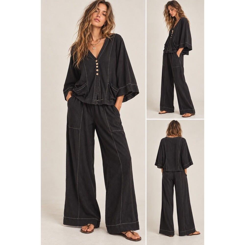 NWOT Free People Free-Est Strada Cardigan Top & Strada Pant Set Size M